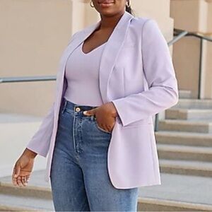 Express one button boyfriend lavander/lilac blazer (M)